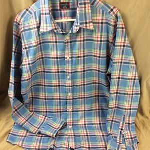 UNTUCKit XL Slim Fit Blue Plaid Long Sleeve Shirt